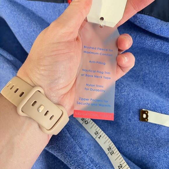 NWT Southern Tide Blue Brushed Fleece Full Zip Nylon Vest Men's Size Medium - Picture 5 of 7